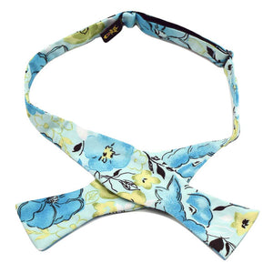 MrShorTie-yellow-blue-green-floral-cotton-bow-tie-bowtie-butterfly-style-handmade-The-Quest