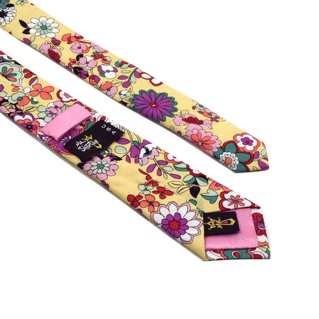 MrShorTie-yellow-purple-red-cotton-floral-short-tie-necktie-El-Capitan-ShorTie
