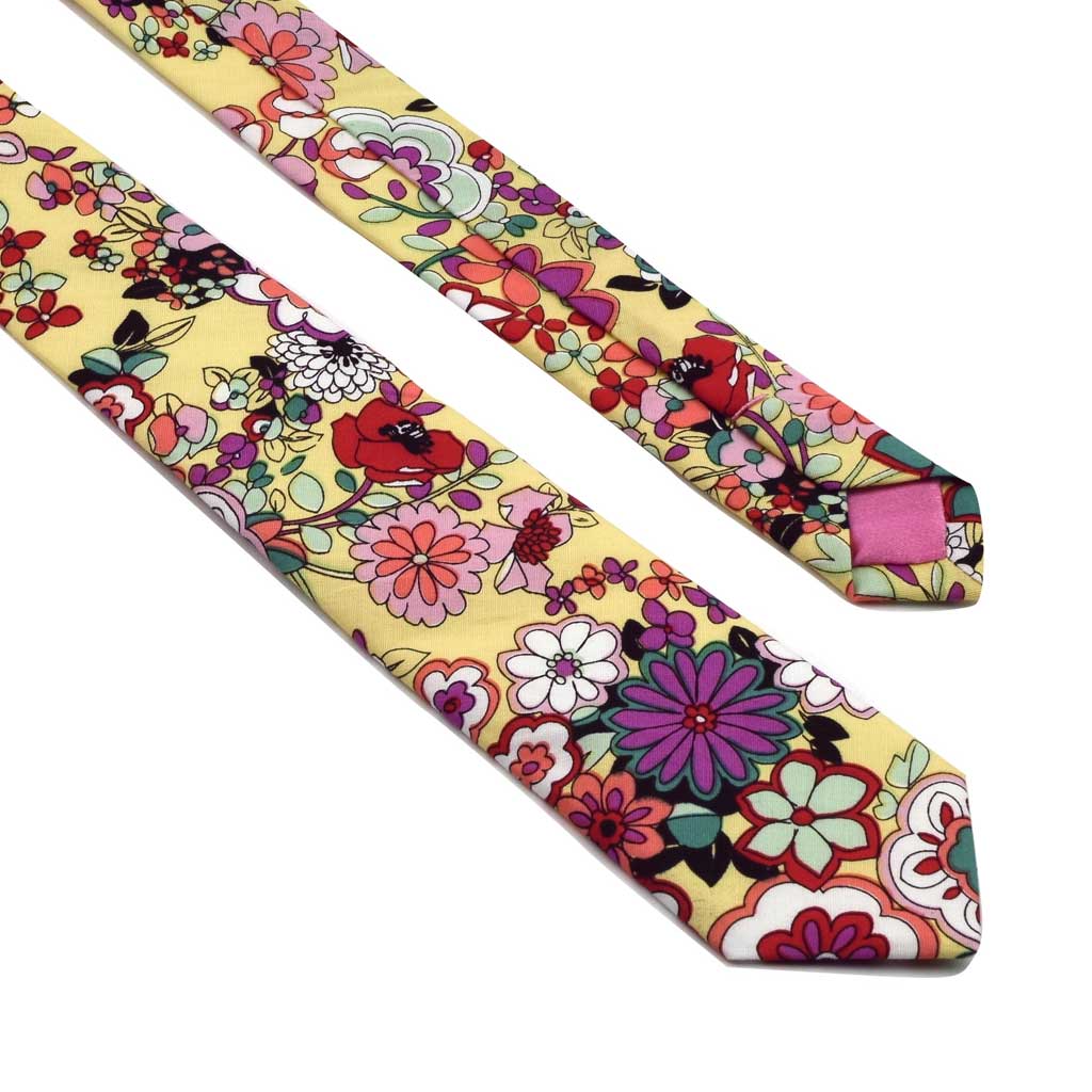 MrShorTie-yellow-purple-red-cotton-floral-short-tie-necktie-El-Capitan-ShorTie